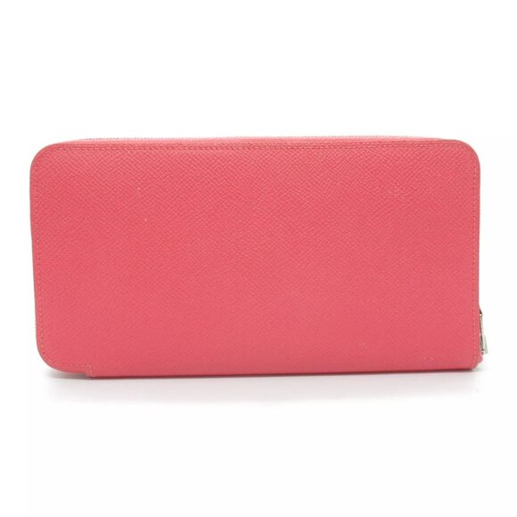 HERMES Azap SilkIn long Around zipper wallet X Epsom leather Rose azalee SHW - Picture 2 of 13